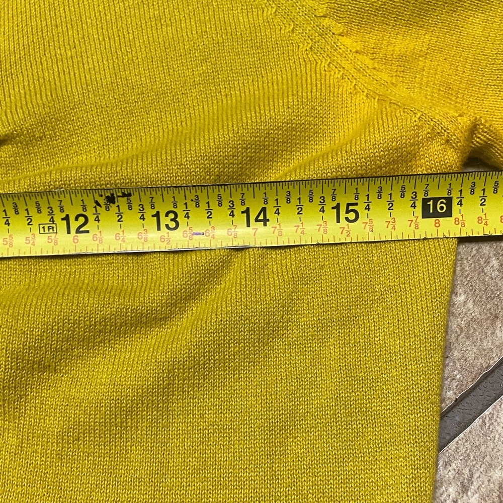 Tabitha Mustard Yellow Small V-neck Button Front Cardigan Sweater Fall - Picture 9 of 12
